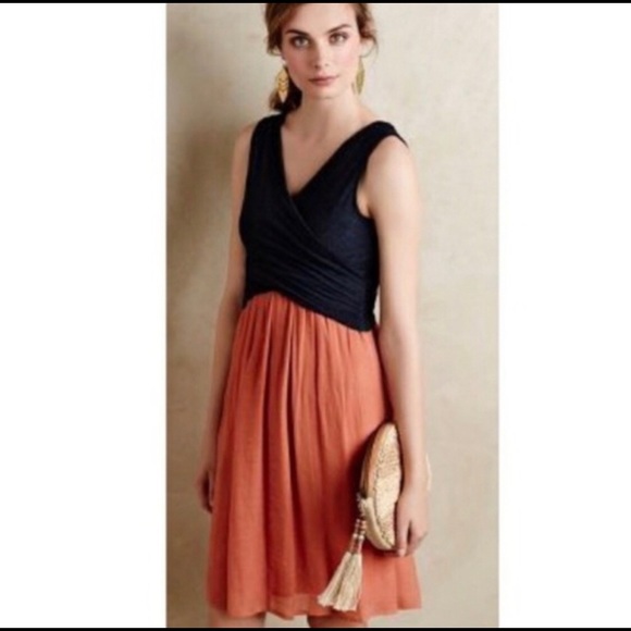 Anthropologie Dresses & Skirts - Anthro | Amadi Dress navy and coral | sz S